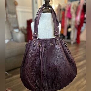 Nordstrom large leather purse in deep purple color